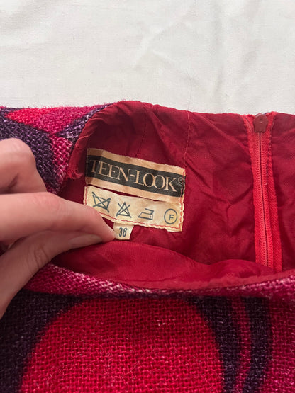 60s/70s swirl pattern mini dress, Size XS-S