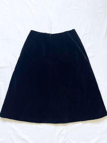 Black velvet skirt, Size S