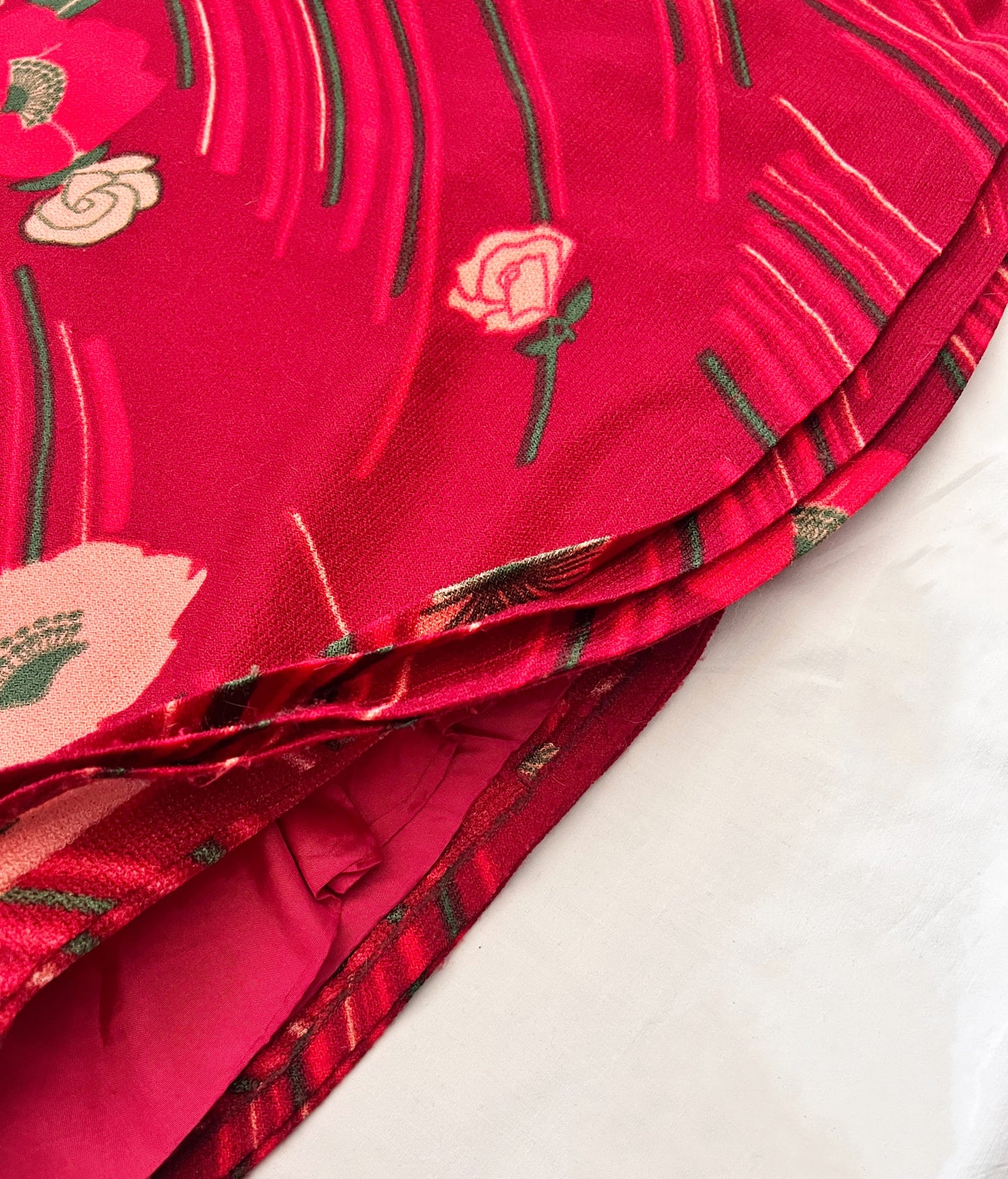 70s red flower maxi dress, Size M