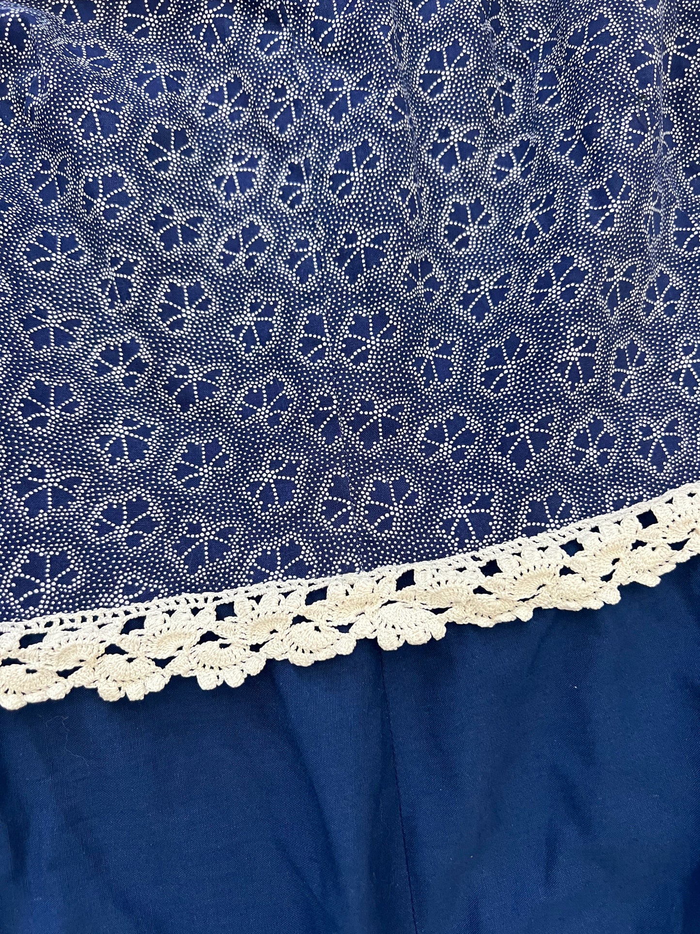 70s blue and white dress, Size XS