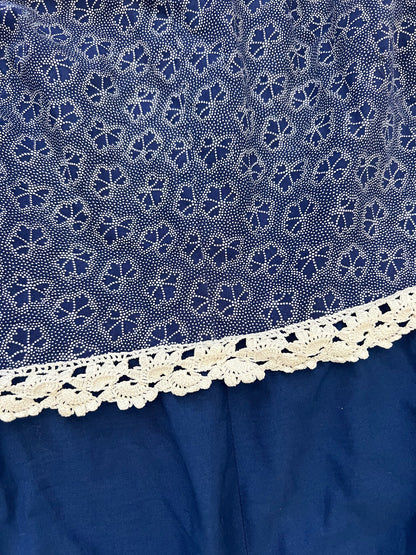 70s blue and white dress, Size XS