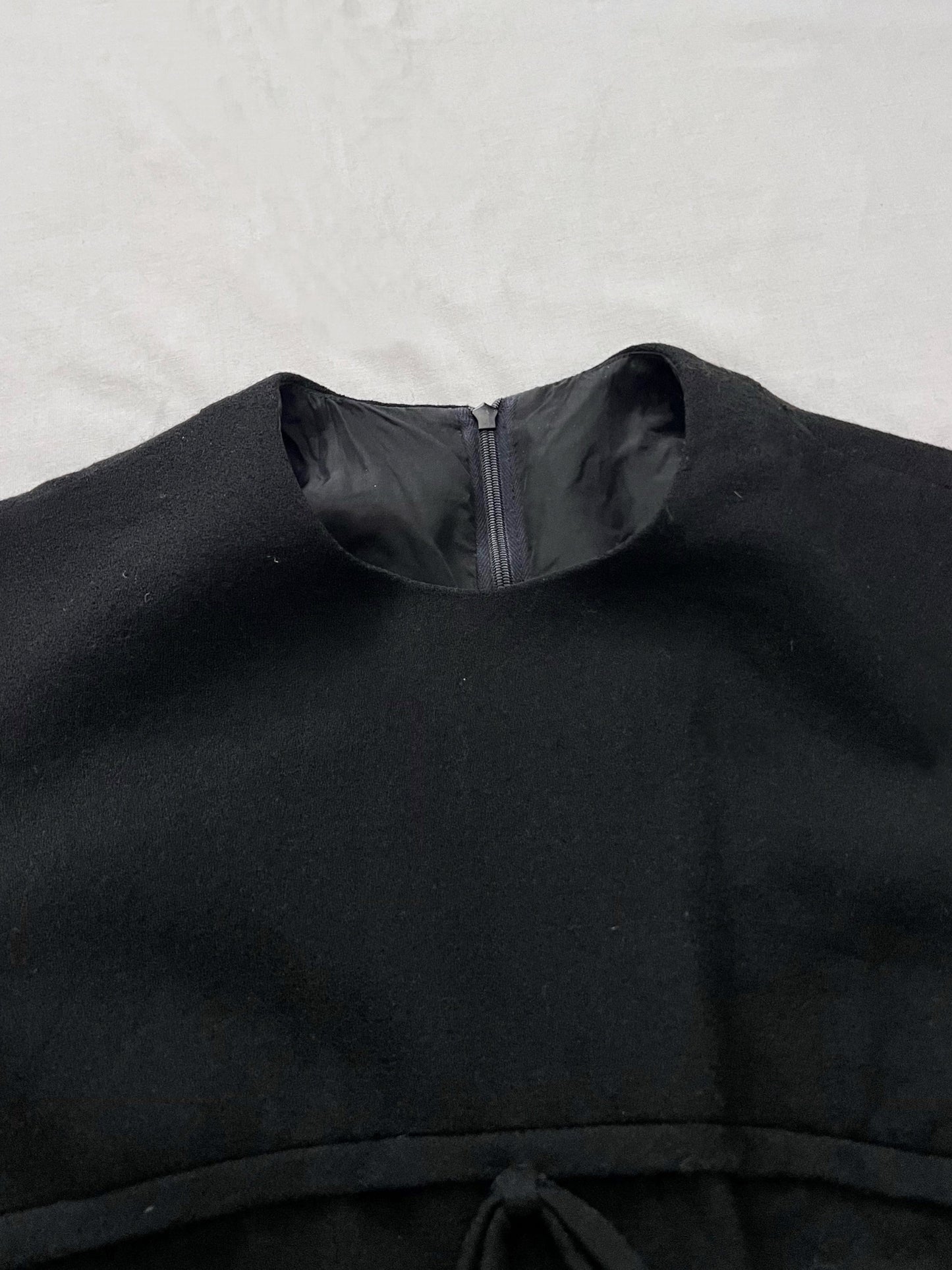 60s black bow dress, Size S