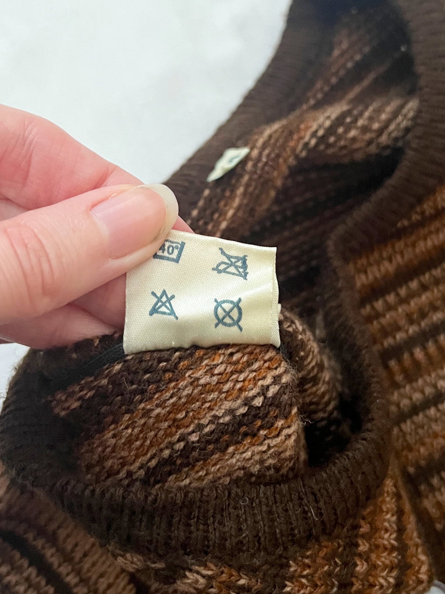 70s brown knitted dress, Size XS-S