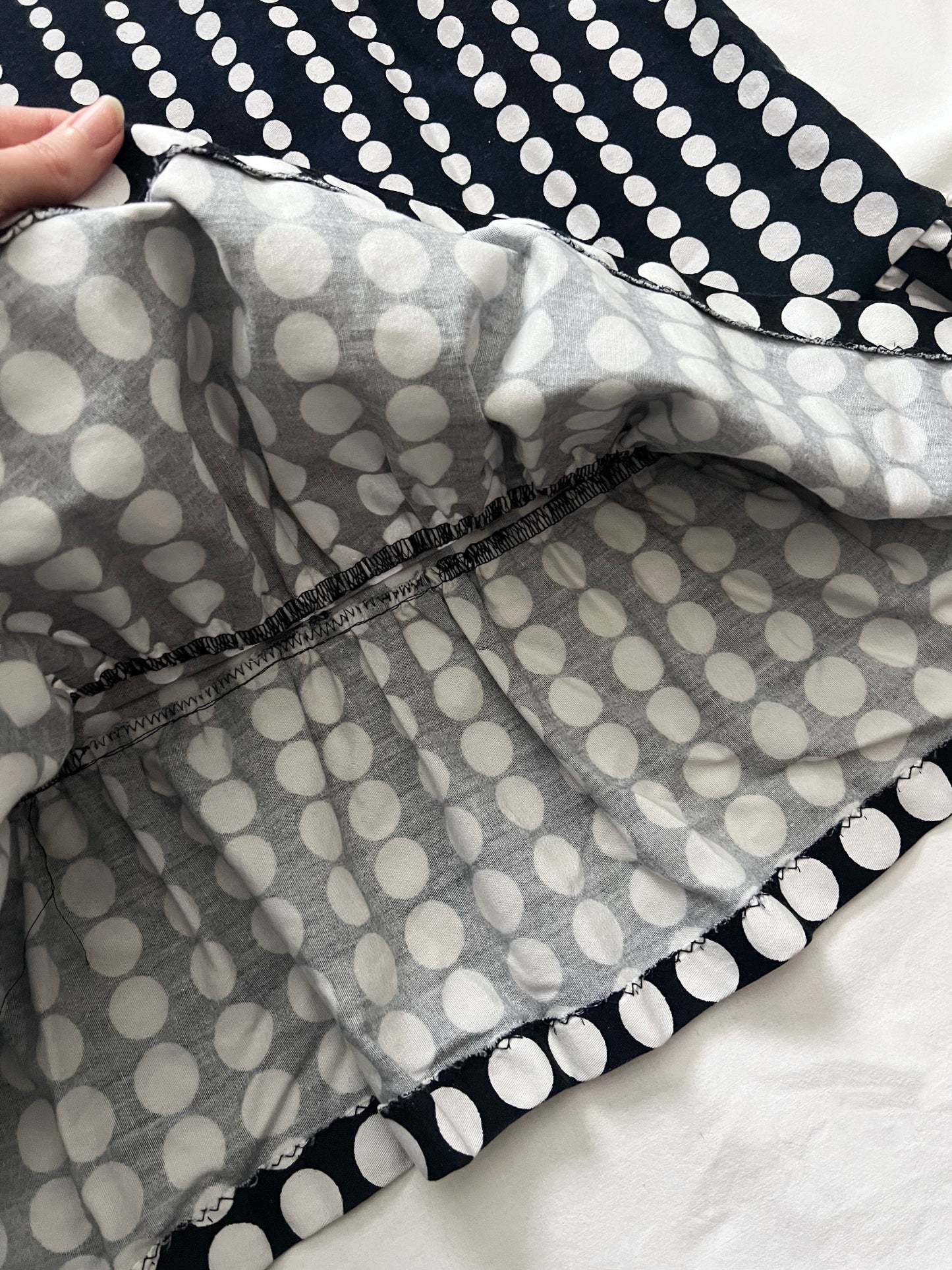 70s cotton polka dot skirt, Size XS-S