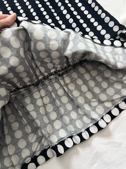 70s cotton polka dot skirt, Size XS-S