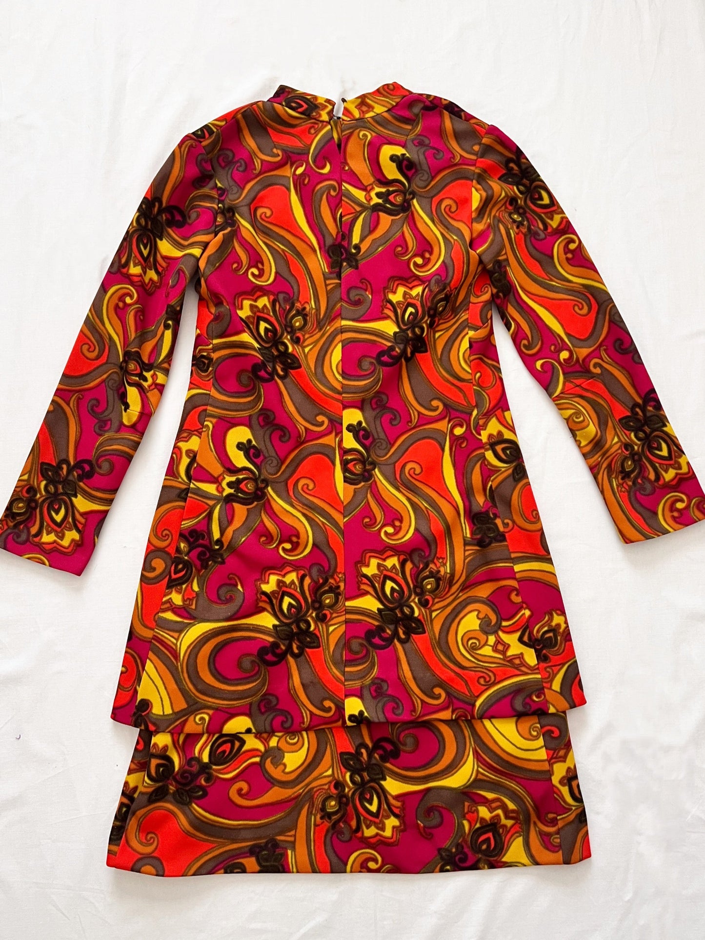 60s psychedelic mini dress, Size XS