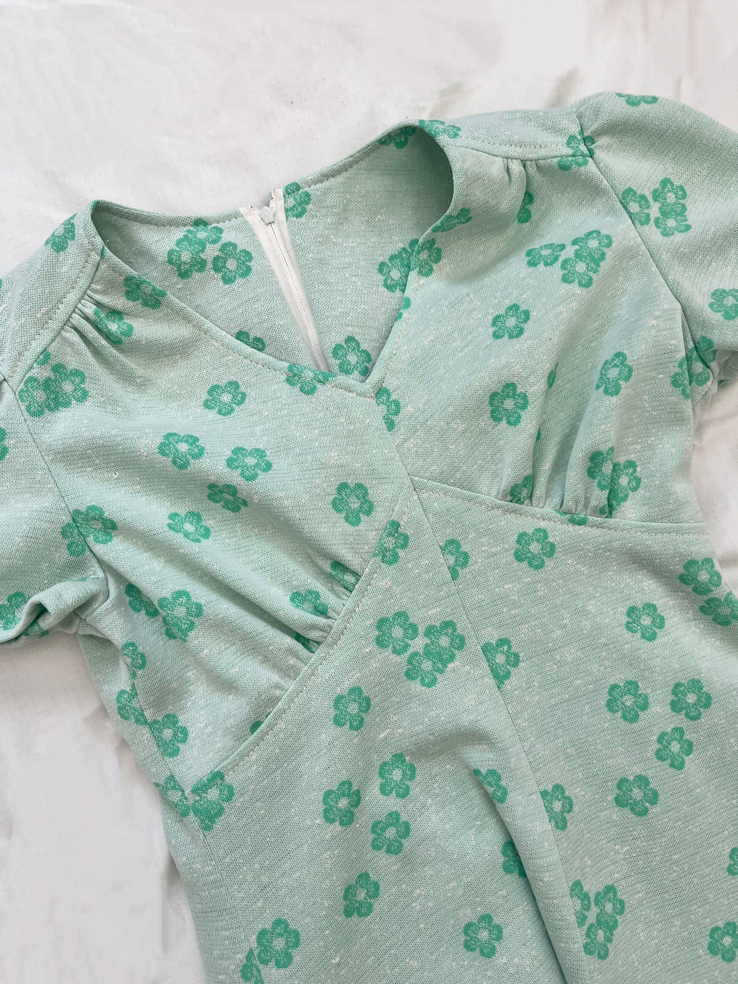 60s green mini dress, Size S