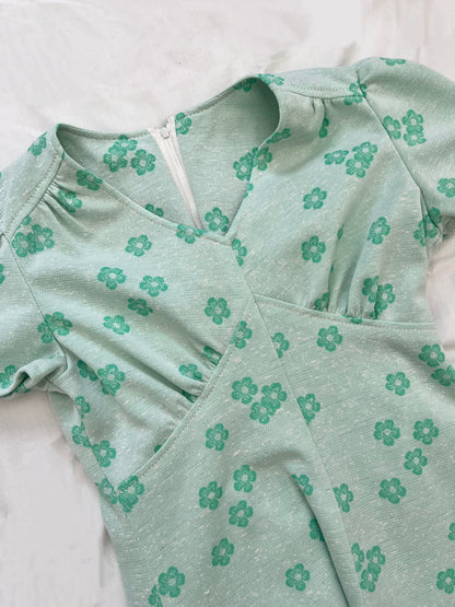 60s green mini dress, Size S