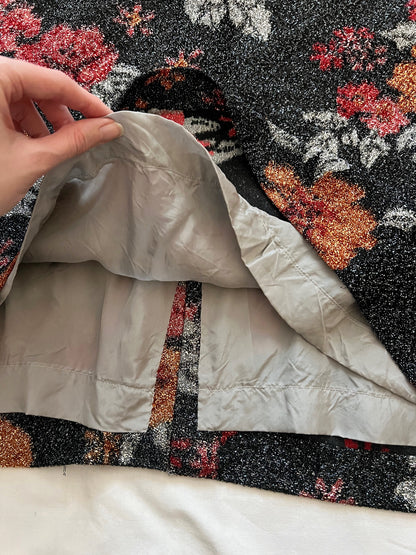 60s glittery flower dress, Size L