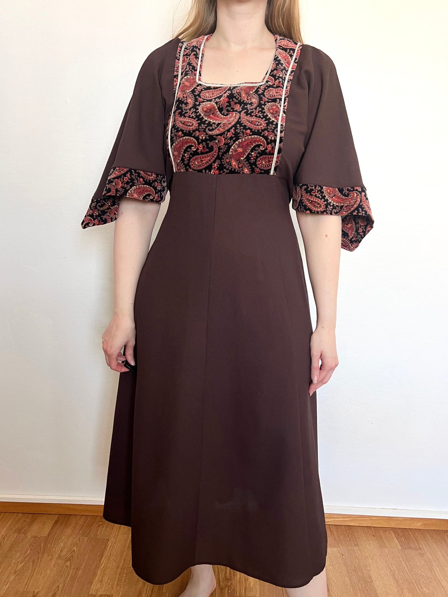 60s brown dress, Size S-L