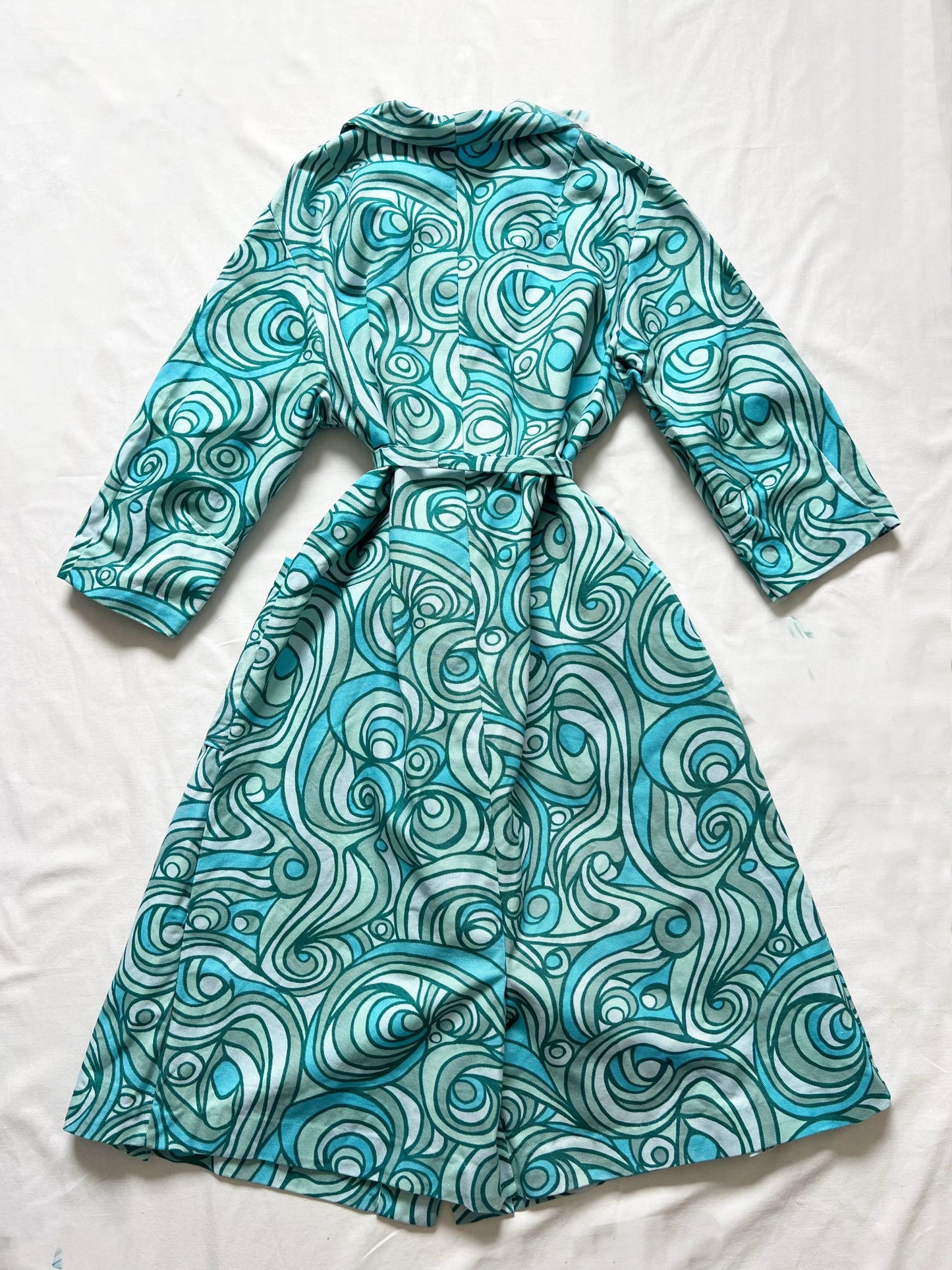 Blue funky pattern dress, Size XL