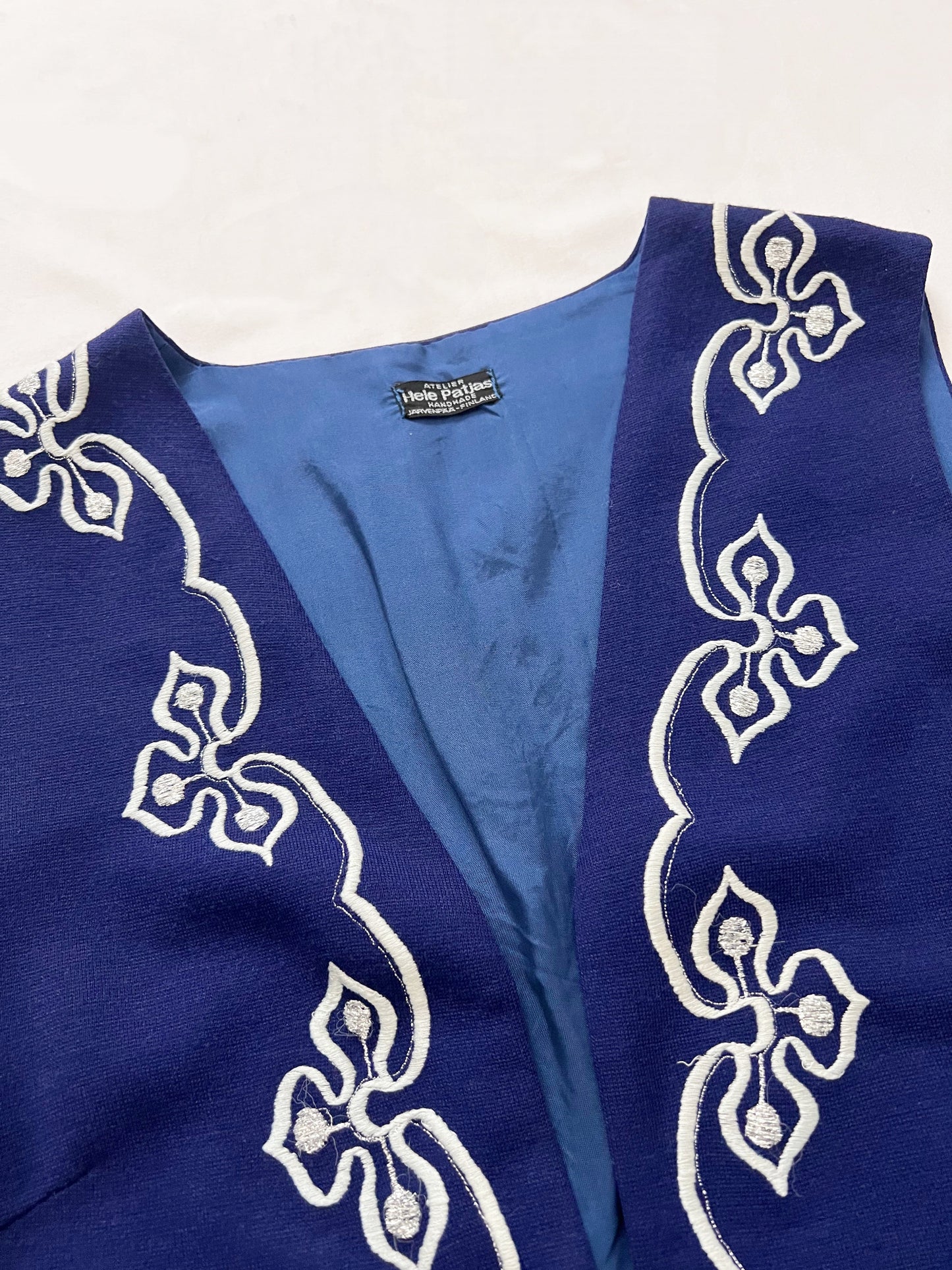60s long blue vest, Size L