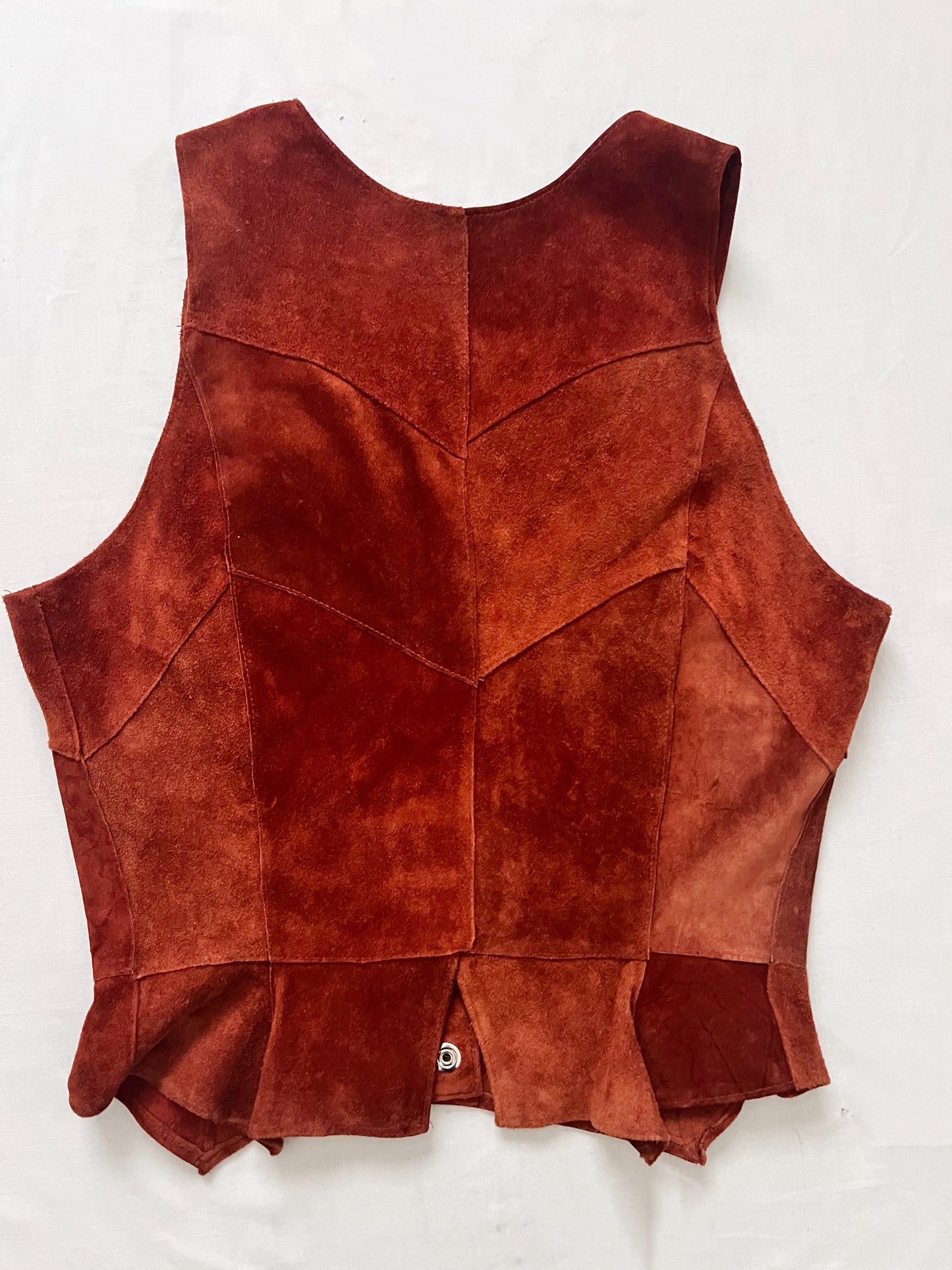 70s brown suede vest, Size XS-S