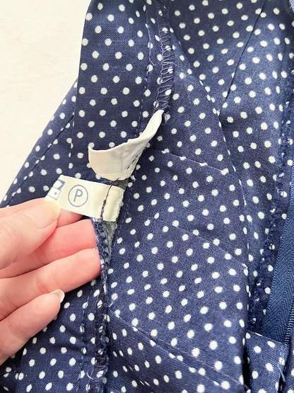 Blue and white polka dot skirt, Size S