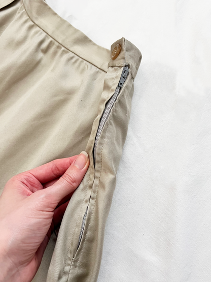 70s beige skirt with pockets, Size XS-S