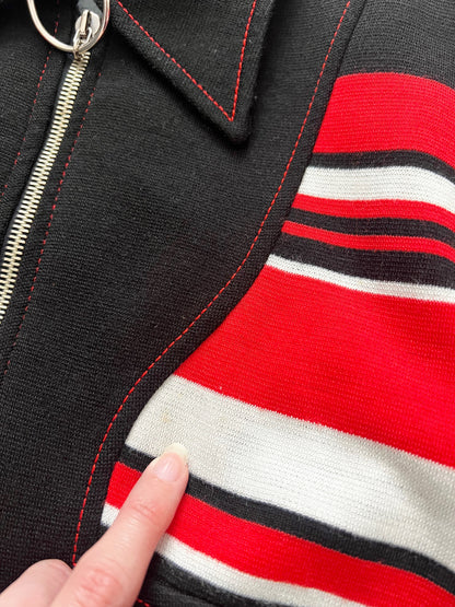 70s black, red, and white dress, Size S