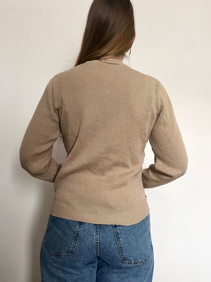 70s beige and brown sweater, Size S