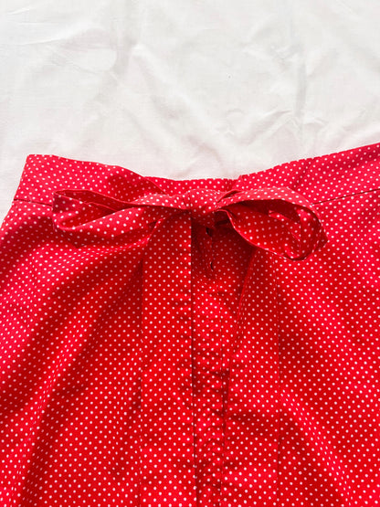 70s Pia & Paula red and white polka dot maxi skirt, Size S