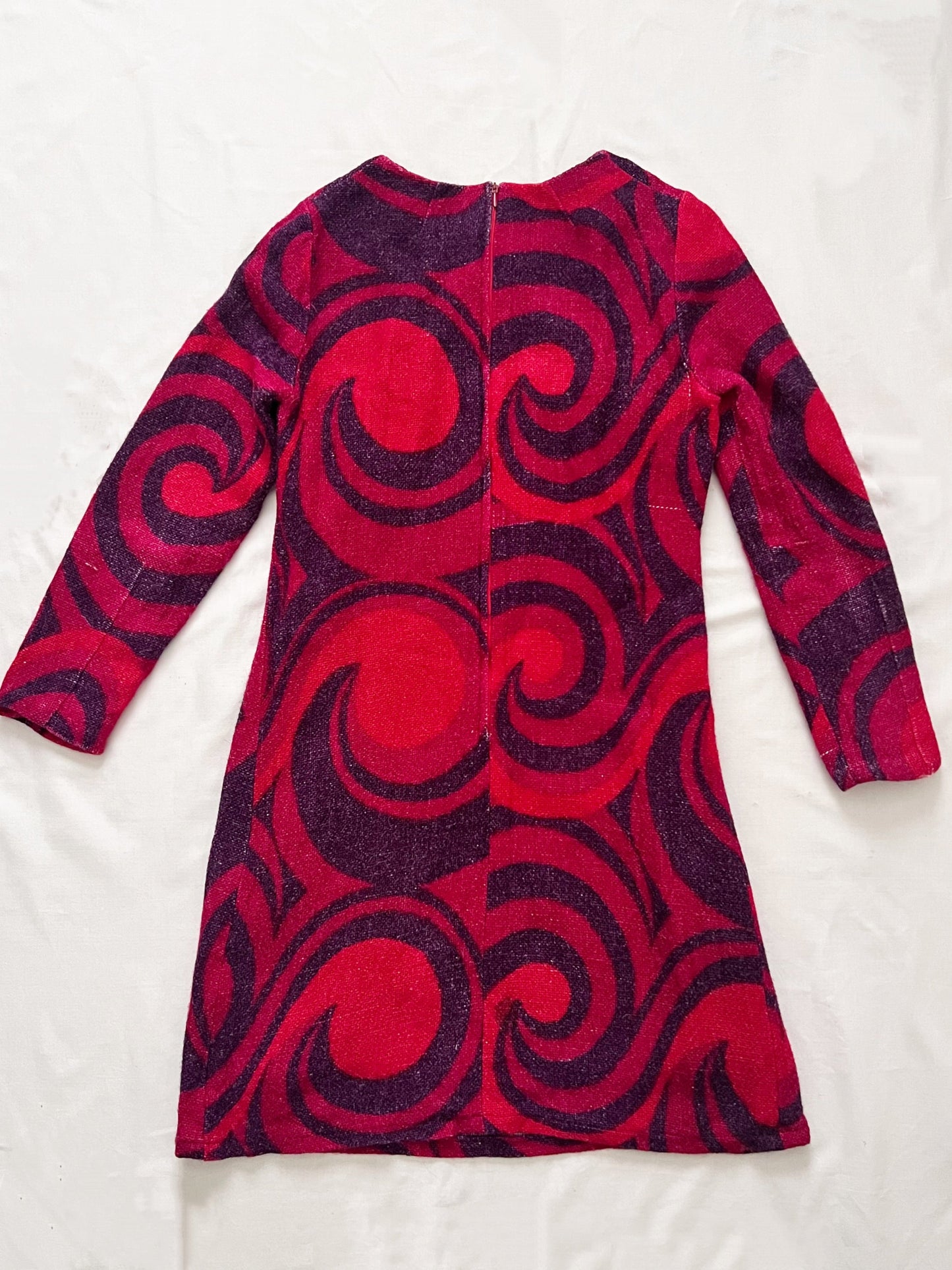60s/70s swirl pattern mini dress, Size XS-S