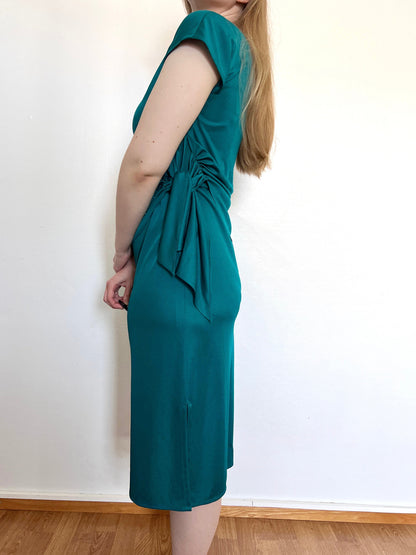 70s teal glitter dress, Size M