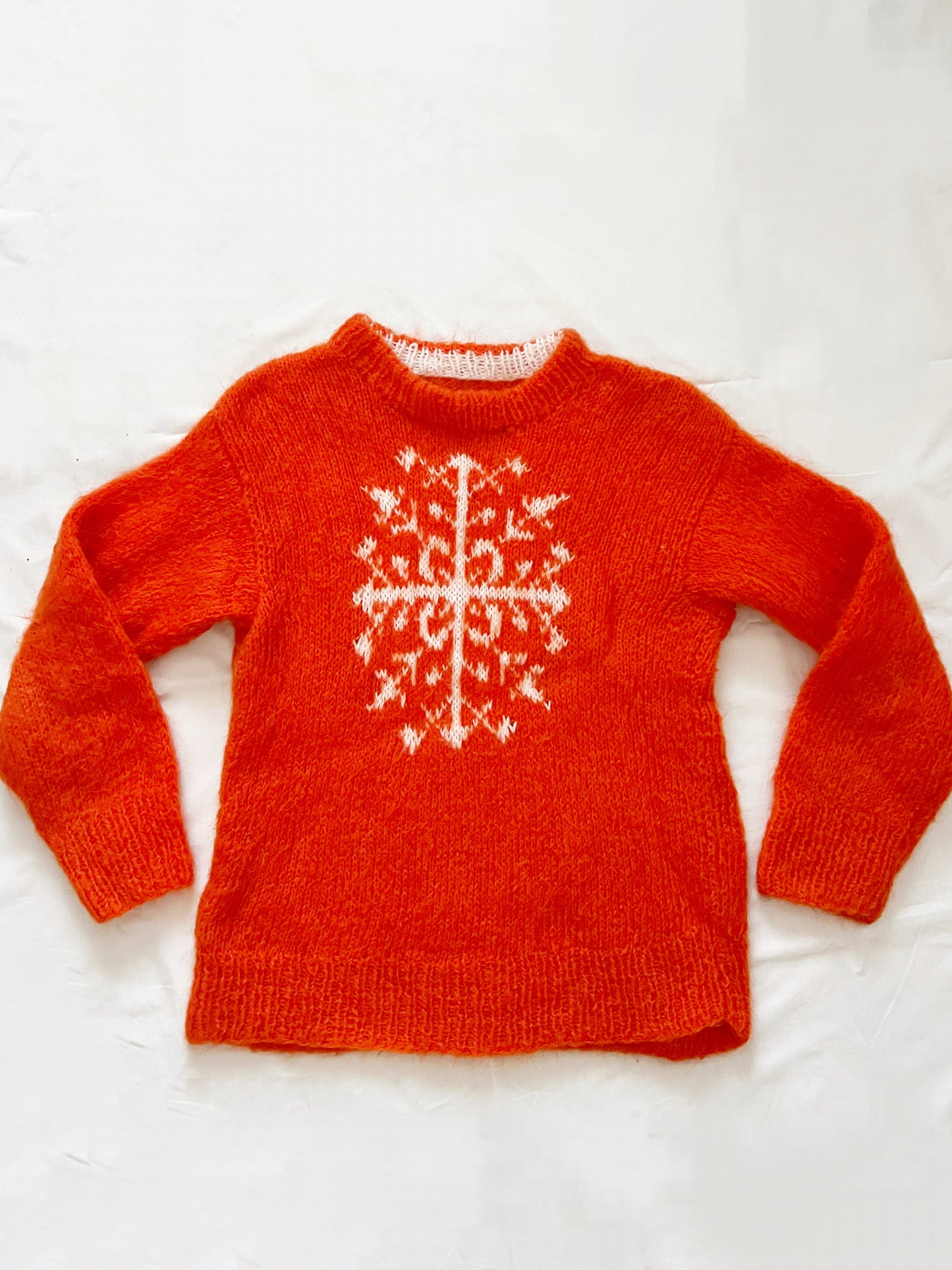 Orange snowflake sweater, Size L