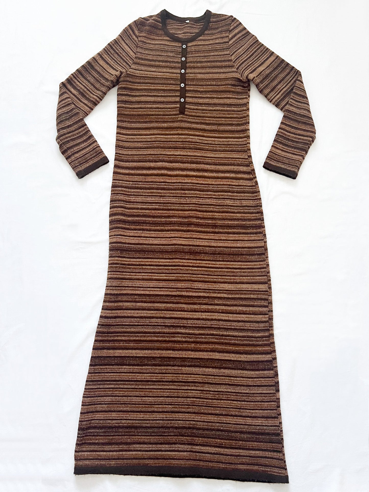 70s brown knitted dress, Size XS-S