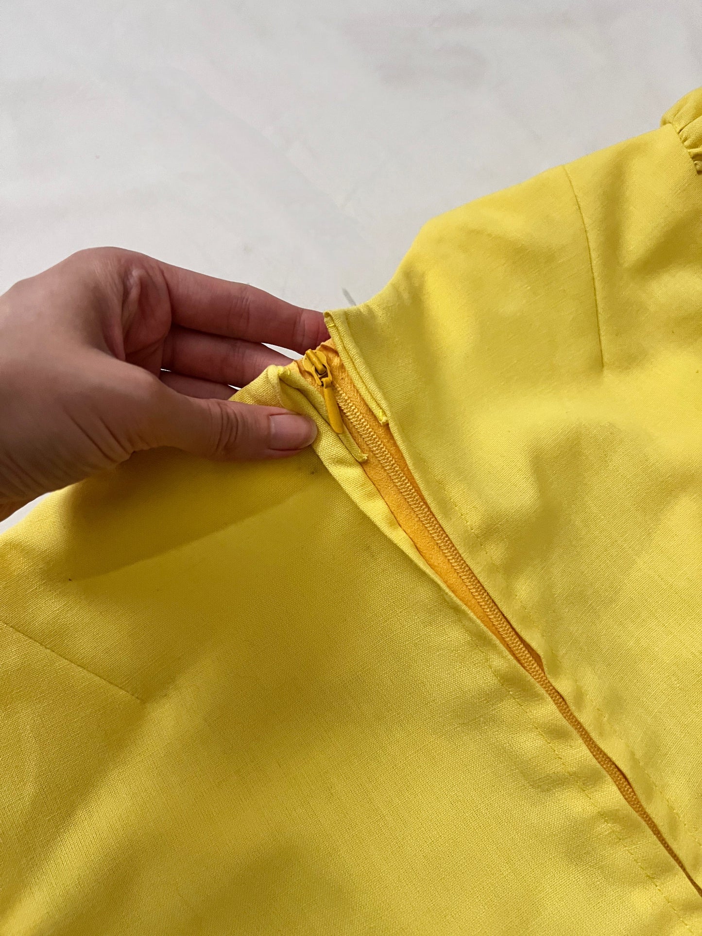 70s yellow maxi daisy dress, Size S