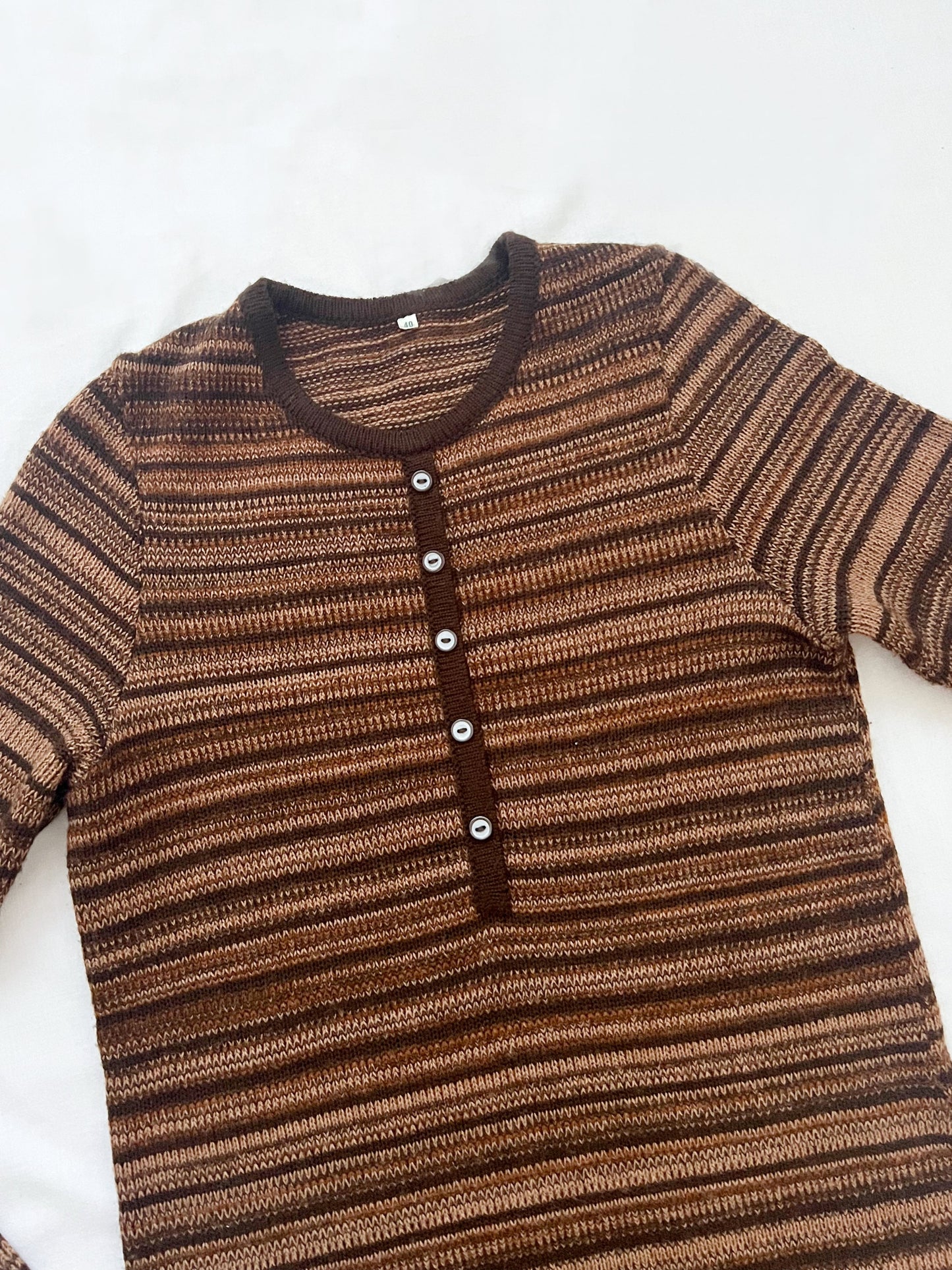 70s brown knitted dress, Size XS-S