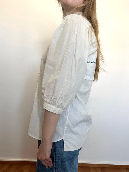 80s/90s flower market stall embroidery blouse, Size M