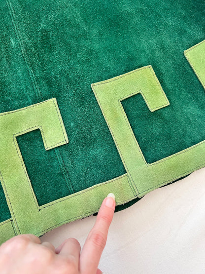 60s green suede dress, Size XS