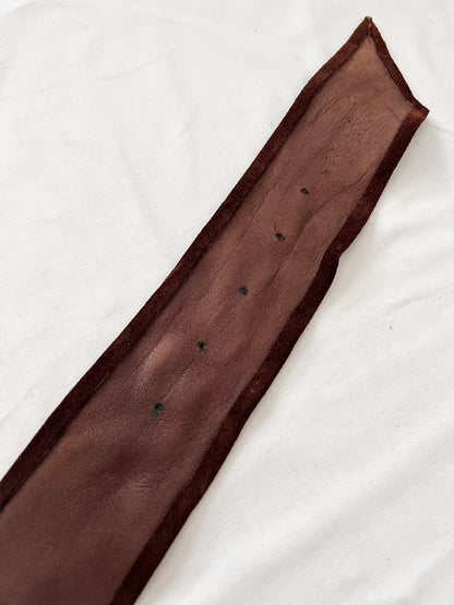 70s wide brown suede belt, Size XS-S