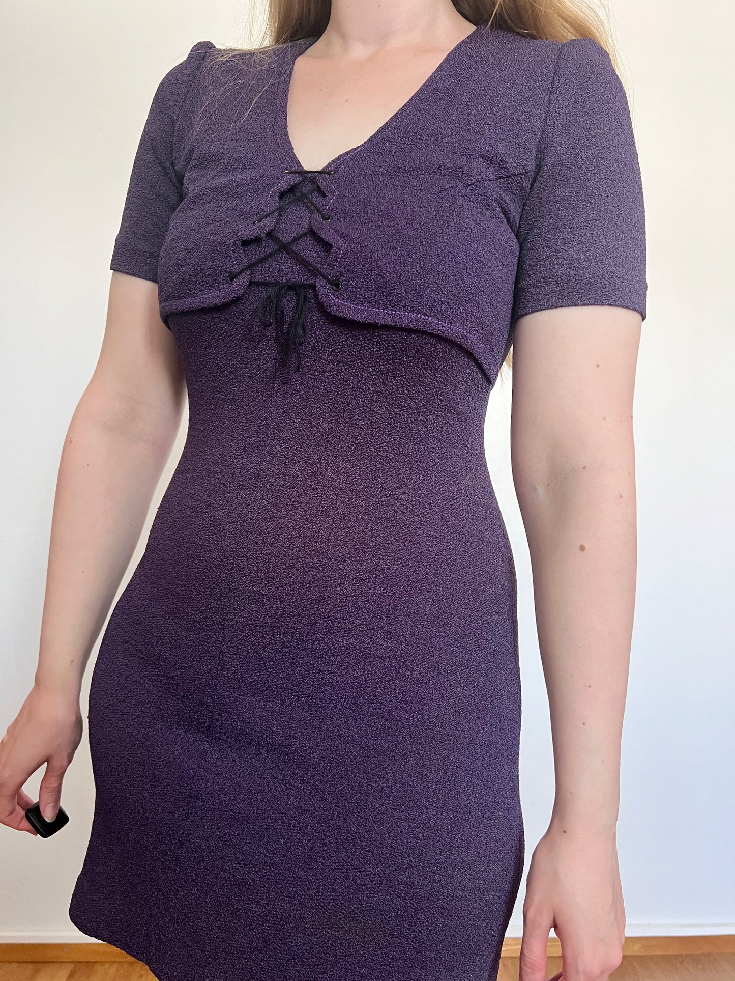 60s purple mini dress, Size XS