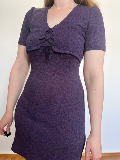 60s purple mini dress, Size XS