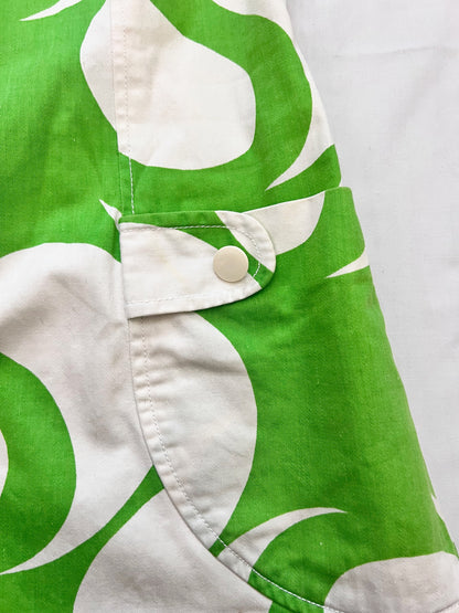 60s green & white mini dress, Size S-M