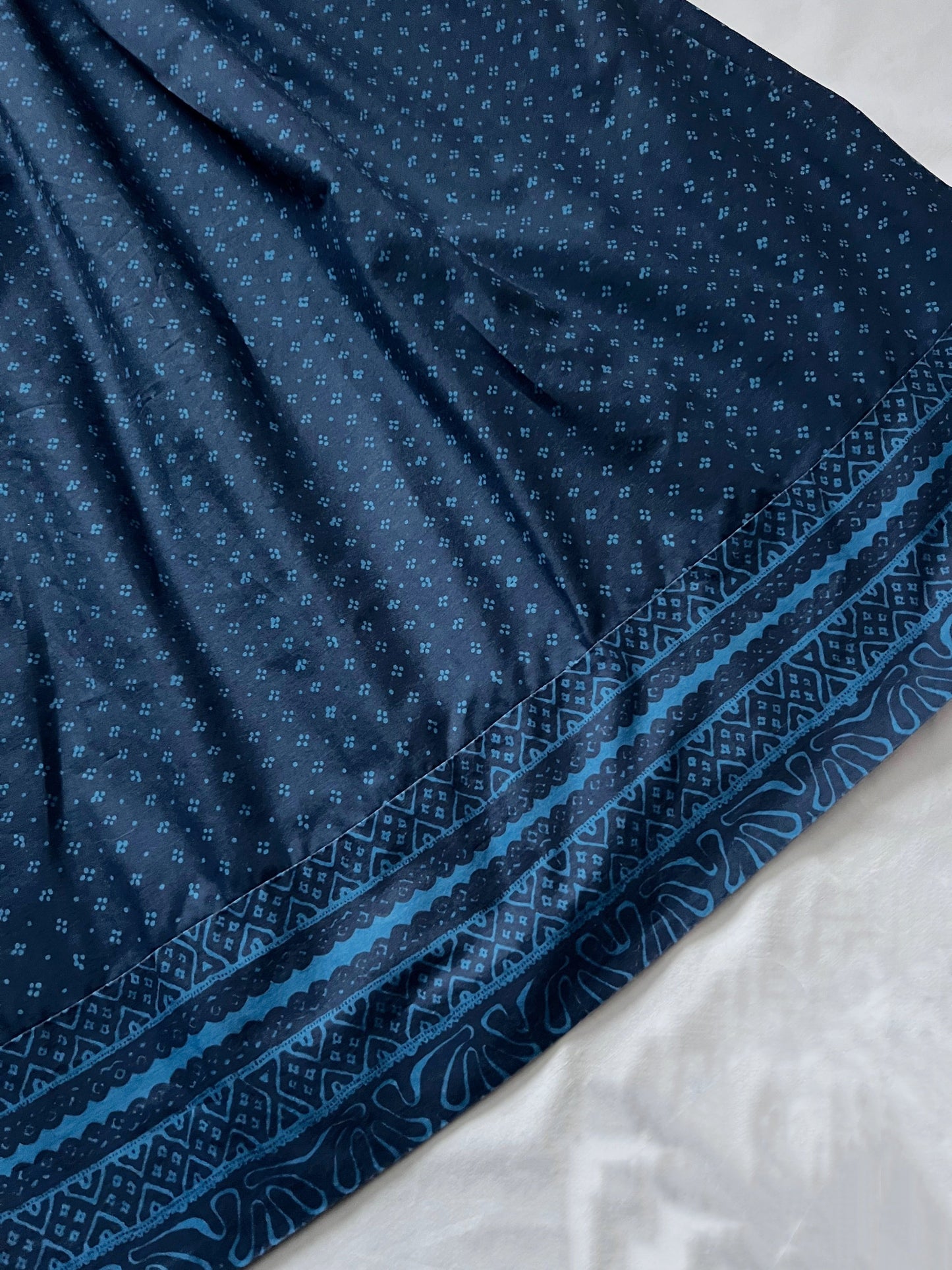 Vintage 70s blue Marimekko Mila 100% cotton dress, Size M