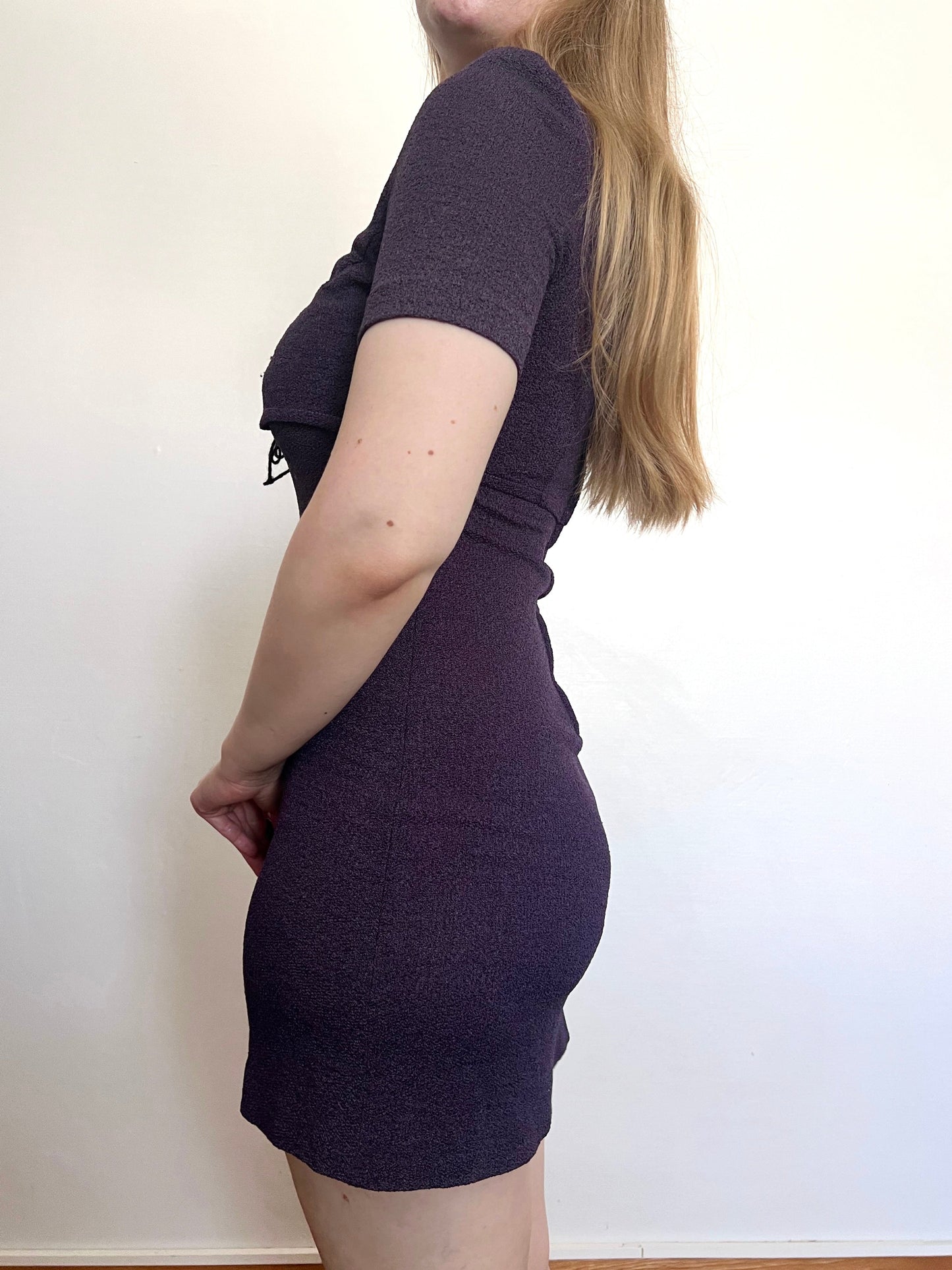 60s purple mini dress, Size XS