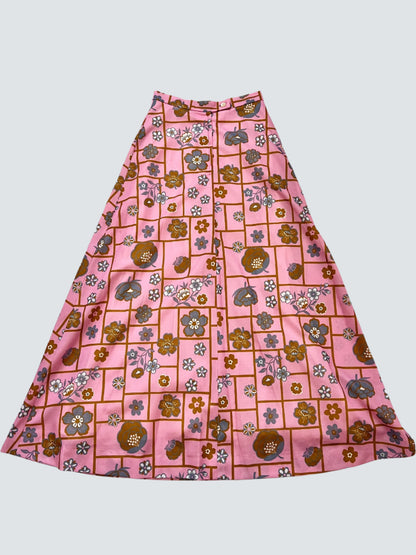 70s pink maxi skirt, Size XS