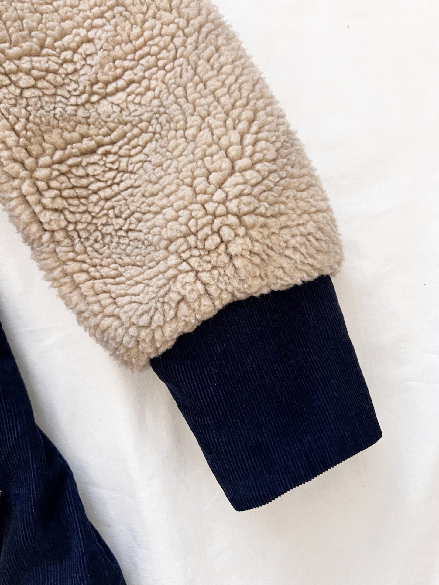 70s navy and sherpa jacket, Size S