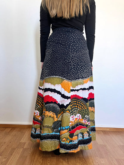 70s landscape maxi skirt, Size XS-S