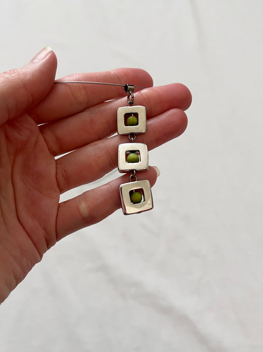 Aarikka silver and green beads necklace