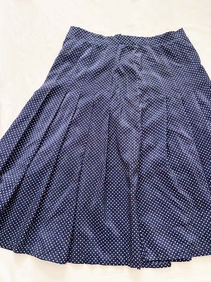 Blue and white polka dot skirt, Size S