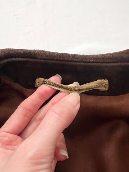 70s dark brown suede jacket, Size XS