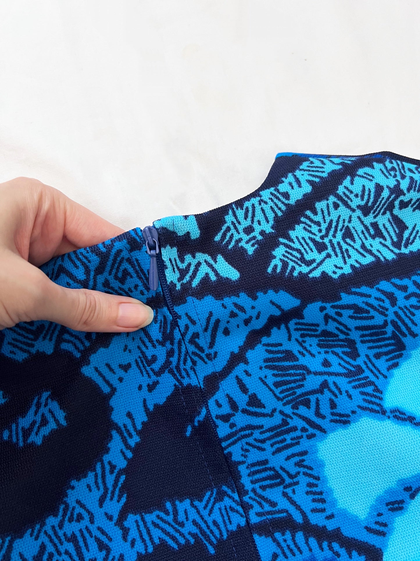 70s blue floral maxi dress, Size S-M
