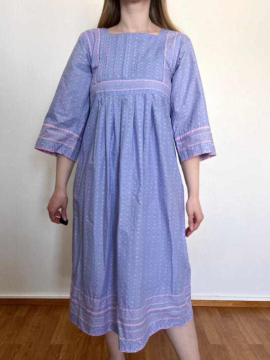 70s Marimekko purple and pink Mila dress, Size XS