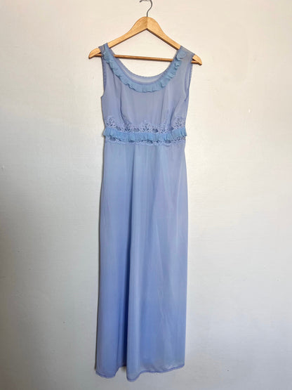 60s light blue long nightgown, Size XS