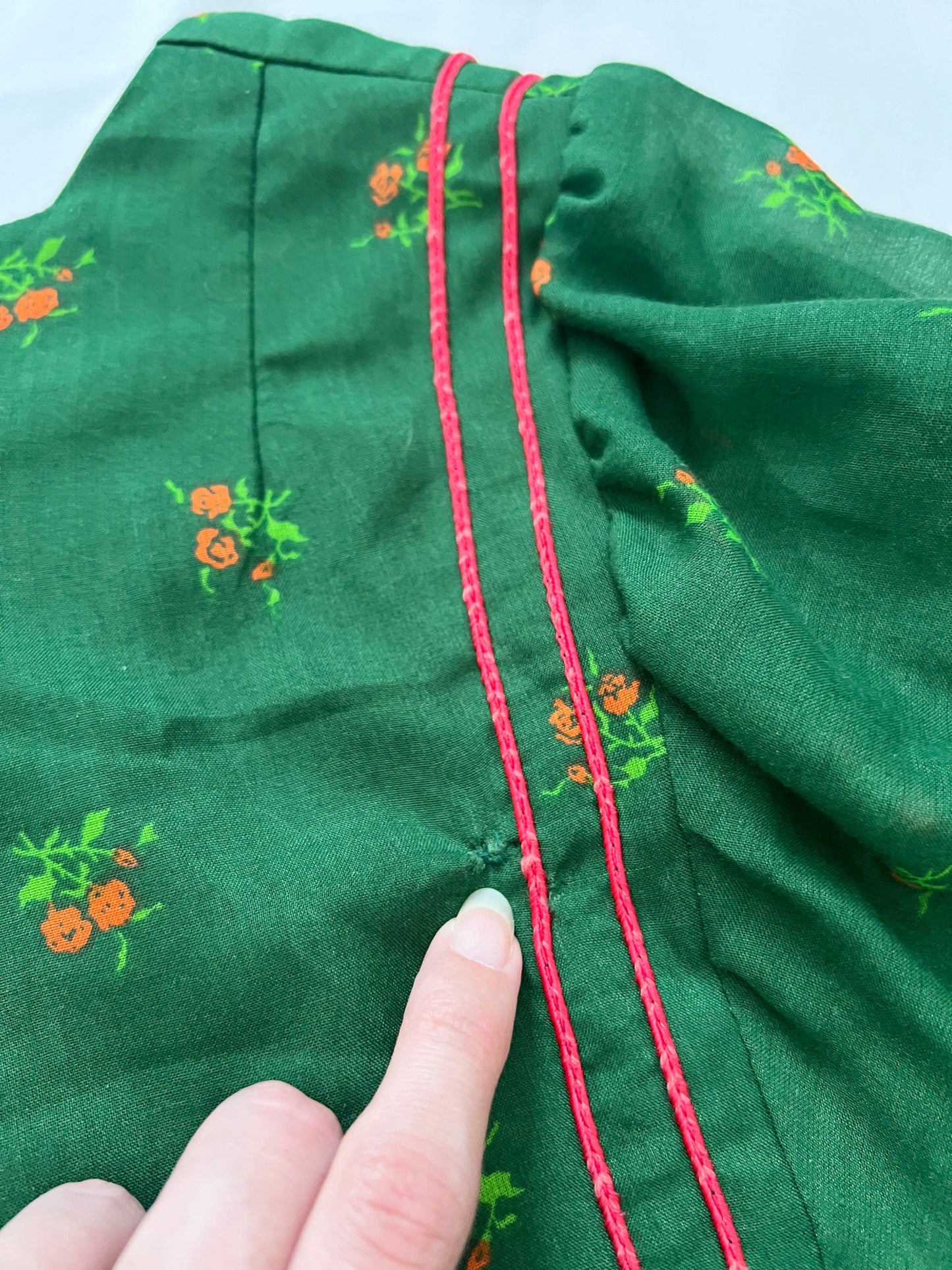 70s green butterfly sleeves dress, Size XS