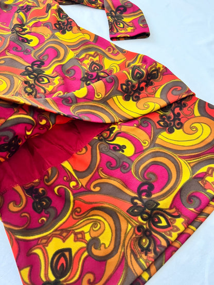 60s psychedelic mini dress, Size XS