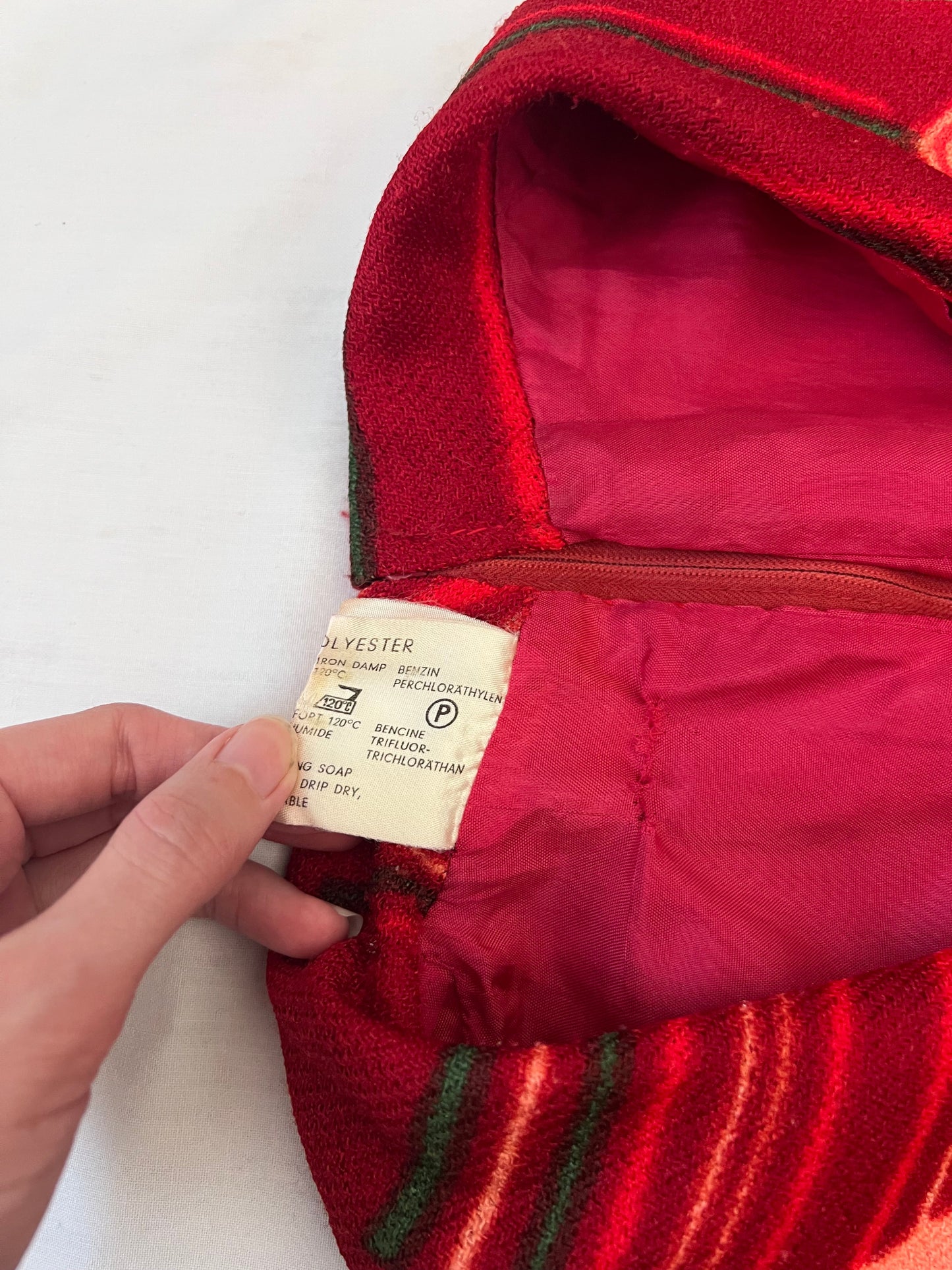 70s red flower maxi dress, Size M