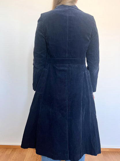 70s navy corduroy coat, Size XS