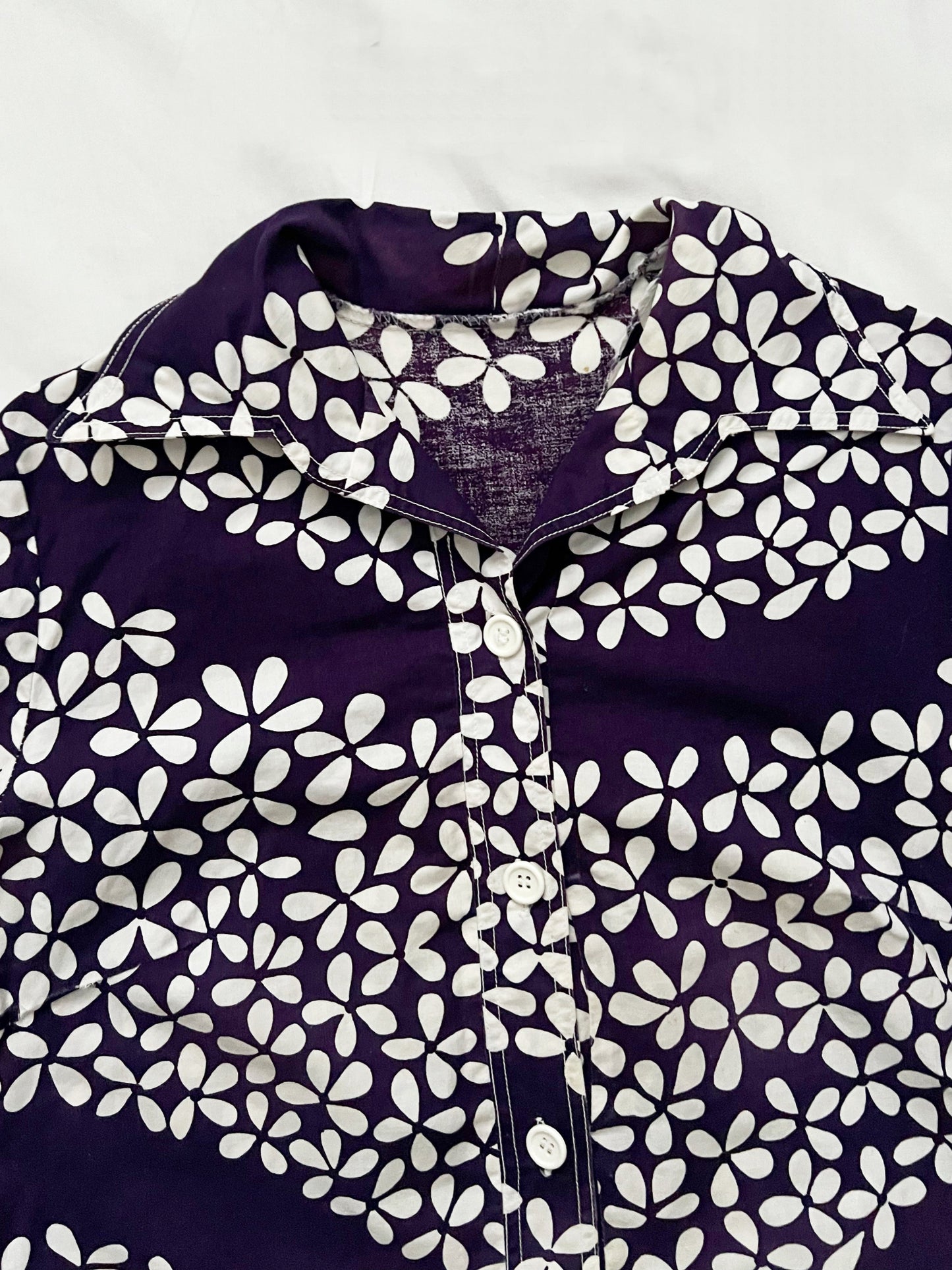 Purple and white flower dress, Size L-XL